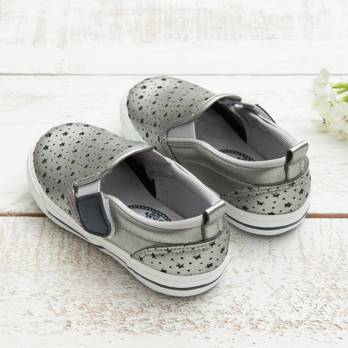 Avery Silver Star Breathable Slip-On Casual Shoes (Kids) - Kids' Shoes - Other Man-Made Fibers Silver